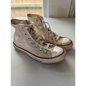 Womens Size 8 Off White High Top Converse All Stars